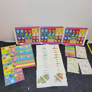 Vintage Easter Egg Holders Terrance Turtle Feathers Duck Cotton Bunny Stickers